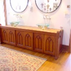 Gothic church pew vanity fr