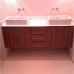walnut vanity double sink 