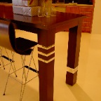 MAHOGANY BAR TABLE FOOTREST