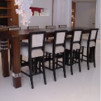 MAHOGANY BAR TABLE GLASS