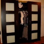MAHOGANY GLASS ARMOIRE